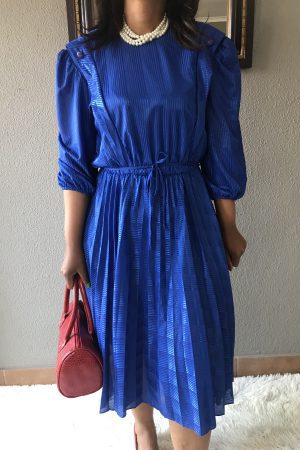 Royal Blue Pleated Dress