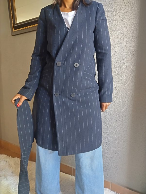 Striped Coat Blazer - Image 3