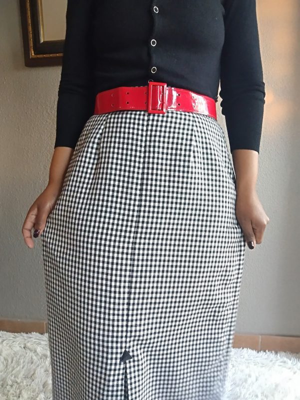 Black & White Plaid Skirt - Image 5