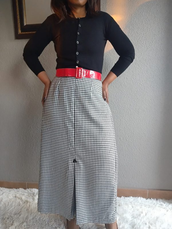 Black & White Plaid Skirt